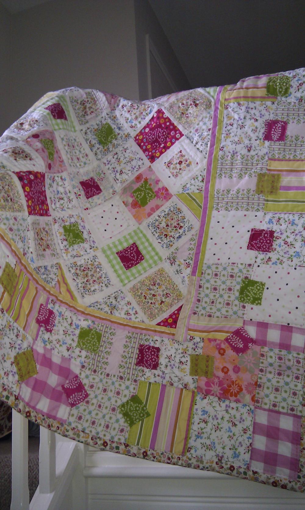 Patchwork quilt lap quilt sweetshop colours girls patchwork quilt wall hanging crib quilt