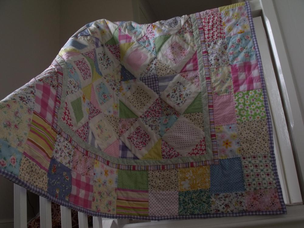 modern handmade patchwork quilt baby quilt girls patchwork nursery quilt play mat wall hanging