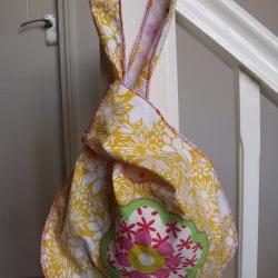 shoulder bag tote bag shopping bag reversible sewing bag knitting bag casual bag two for one