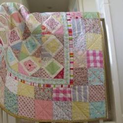 modern handmade patchwork quilt baby quilt girls patchwork quilt play mat wall hanging
